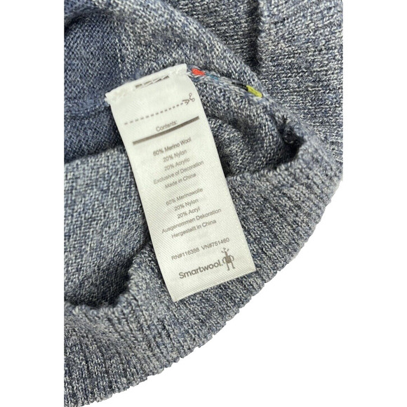 Smartwool Men's 1/4 Zip Blue Stripe Wool Blend Pullover Sweater - Picture 11 of 11